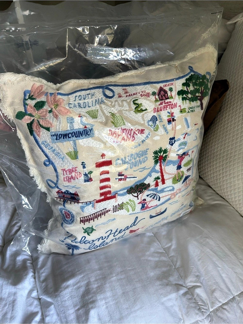 Hilton Head Island Embroidered Pillow